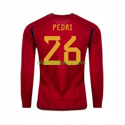 Camisola Espanha PEDRI 26 Homem Equipamento Primeiro Copa do Mundo 2022 Manga Comprida